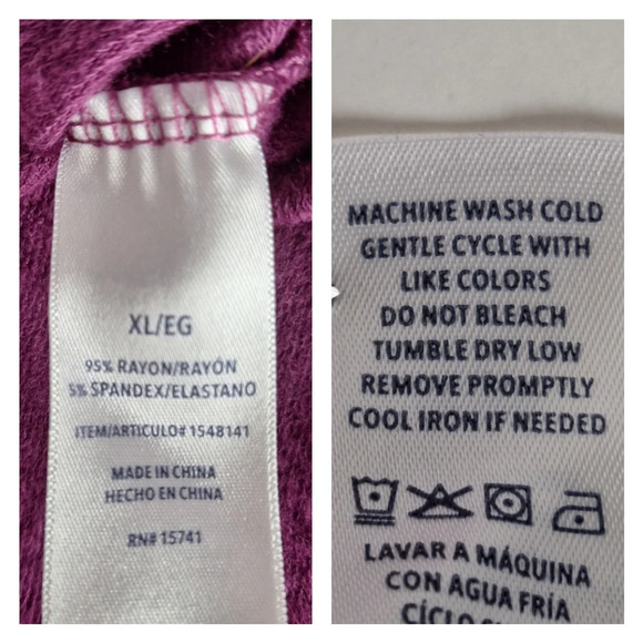 Splendid XL Light Orchid Ombre Dip Dye Crew Neck Pullover Long Sleeve Top - Picture 12 of 12